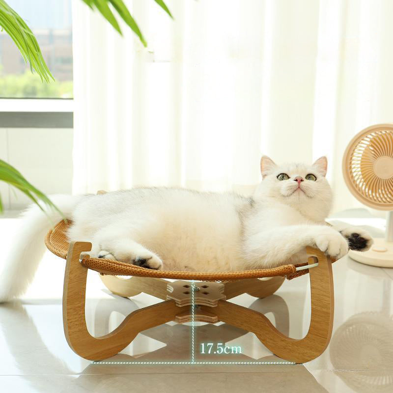 Woonwild Waterlelie verhoogd kattenbed van rotan, foto 4
