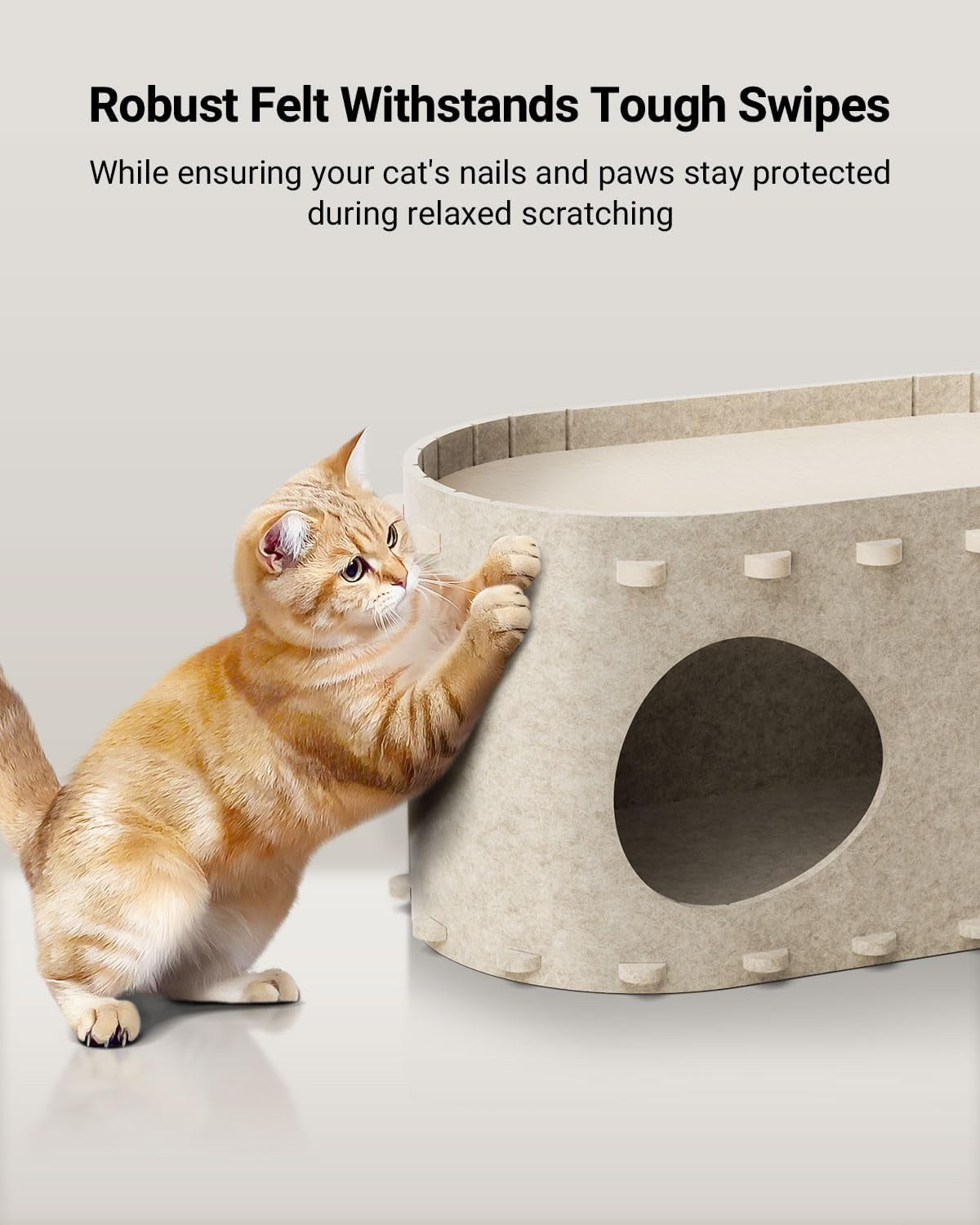 Woonwild Burcht vilten kattenhuis met kijkgaten, foto 10