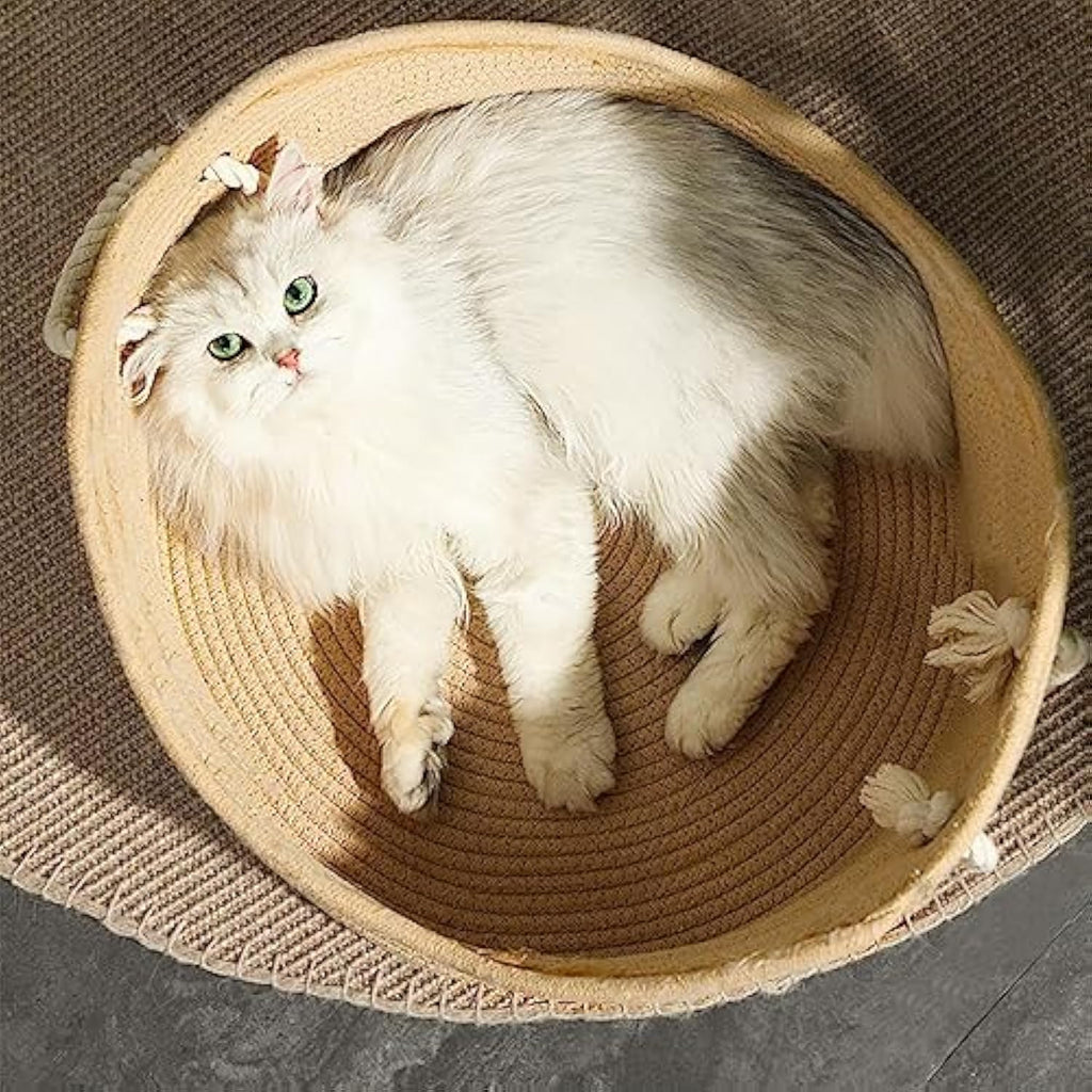 Woonwild Korf gevlochten kattenmand met krabbodem, foto 6