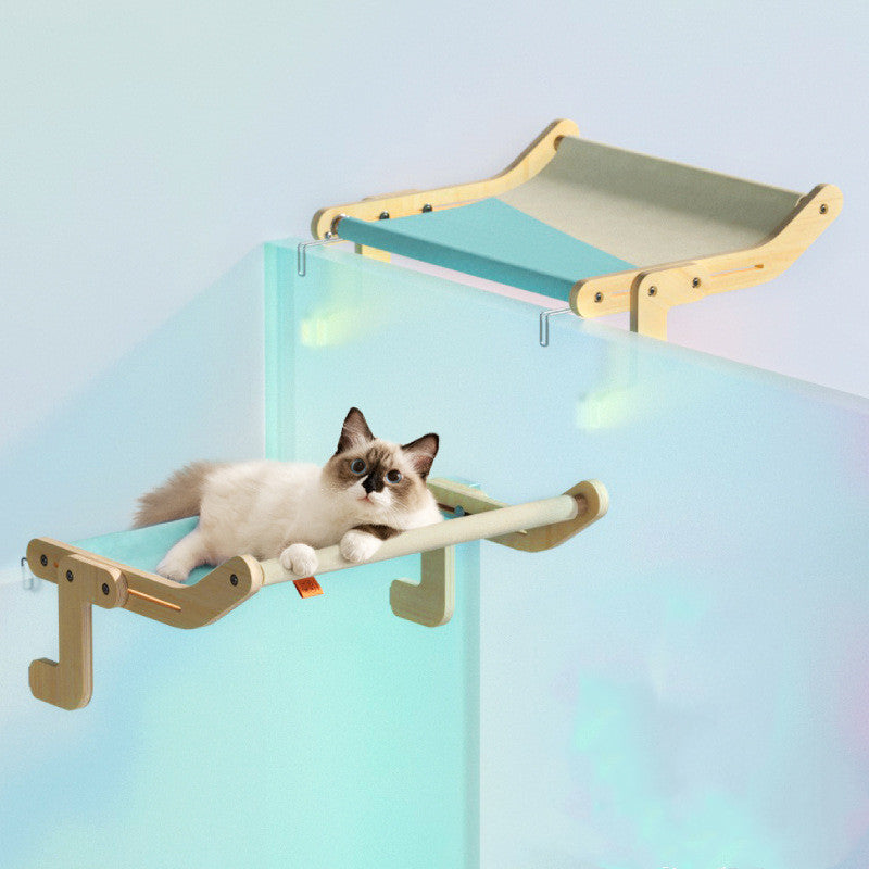 Woonwild Merel raamhangmat voor katten, Blauw