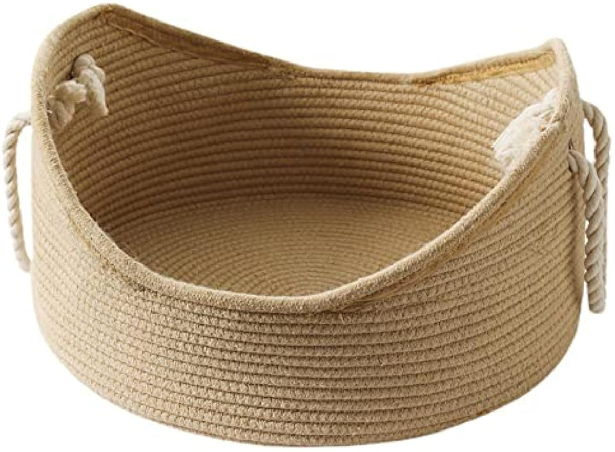 Woonwild Korf gevlochten kattenmand met krabbodem, L en S