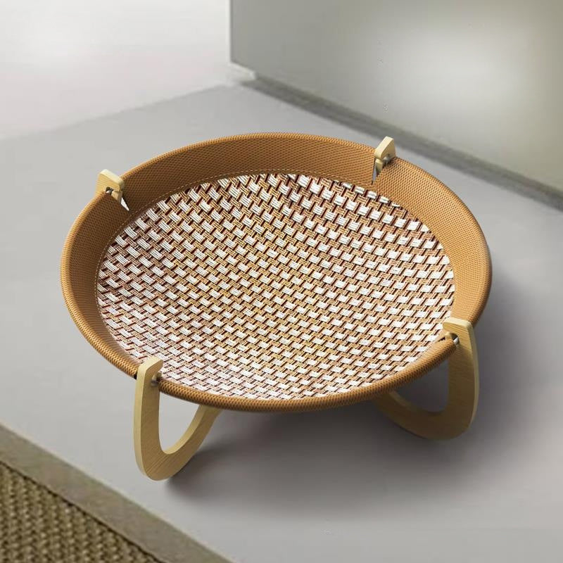 Woonwild Waterlelie verhoogd kattenbed van rotan, foto 3