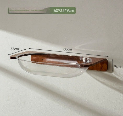 Woonwild Esdoorn wandmeubels van hout, los of als set, Donker walnoot / Ligschaal van acryl
