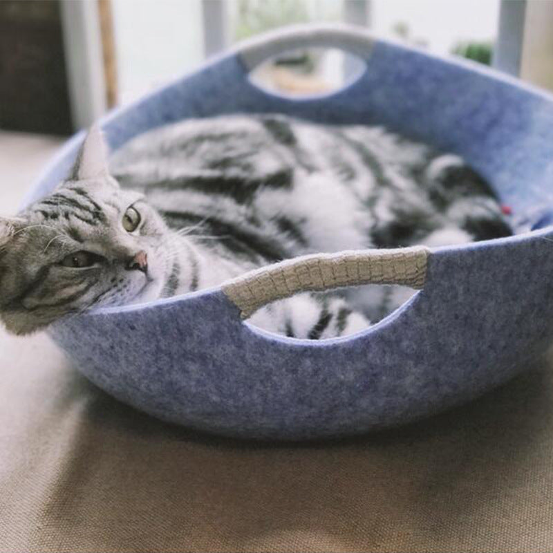 Woonwild Kuil vilten kattenmand met kussen, foto 1