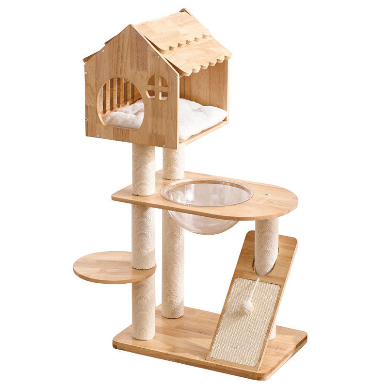 Woonwild Uil houten klimboom met huisje, foto 4