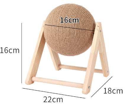 Woonwild Hazel krabbal van sisal op houten voet, Model V (bal 16 cm)