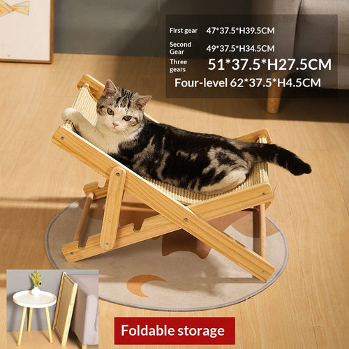 Woonwild Luwte verstelbare ligstoel voor katten, Ligstoel met sisal