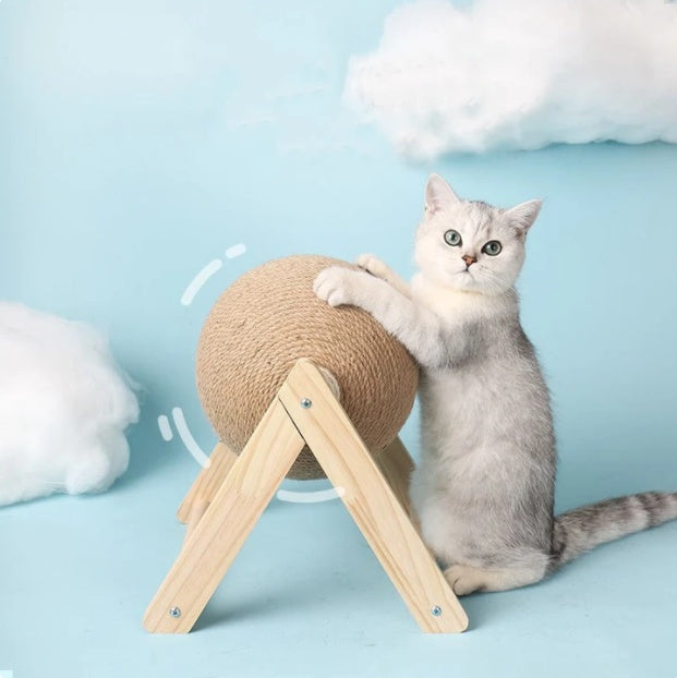 Woonwild Hazel krabbal van sisal op houten voet, foto 4