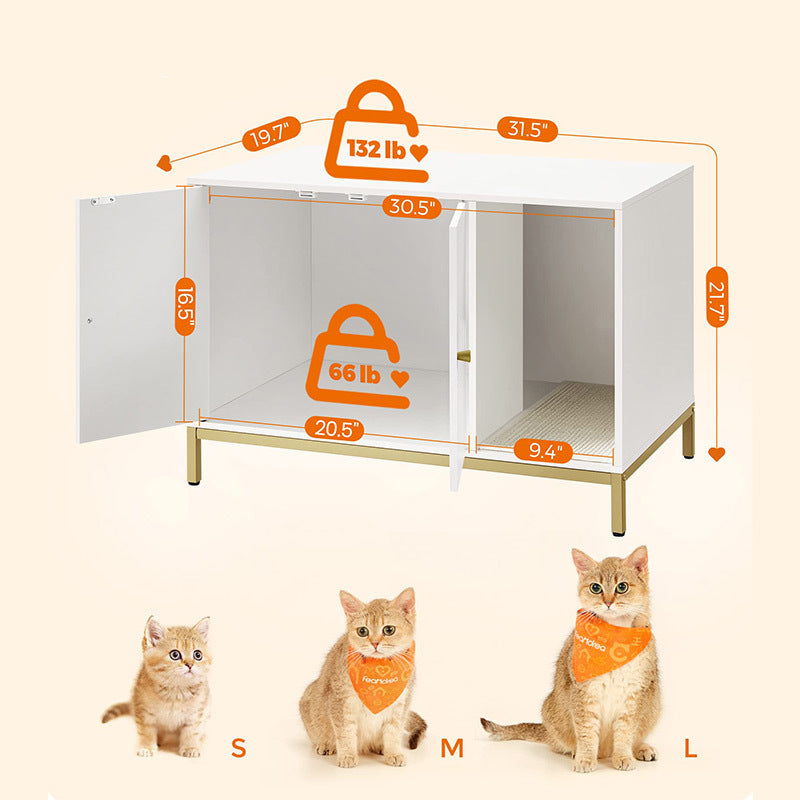 Polder kattenbakkast met twee vakken, wit