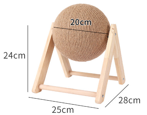 Woonwild Hazel krabbal van sisal op houten voet, Model V (bal 20 cm)