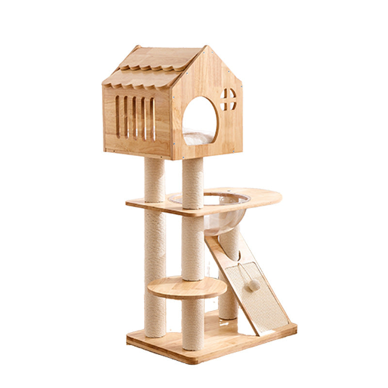Woonwild Uil houten klimboom met huisje, foto 5