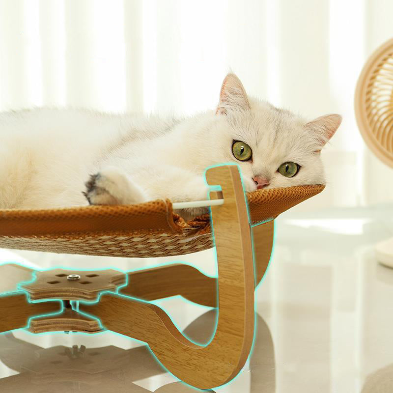 Woonwild Waterlelie verhoogd kattenbed van rotan, foto 5