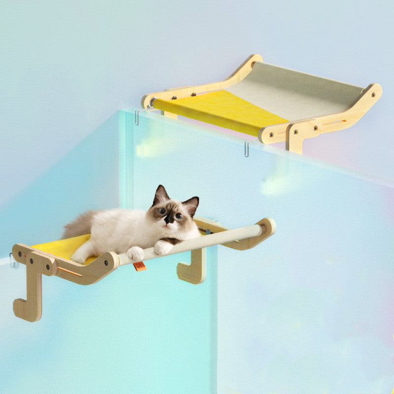 Woonwild Merel raamhangmat voor katten, Geel