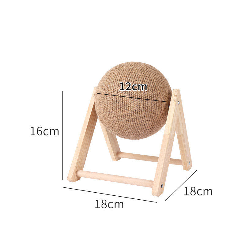 Woonwild Hazel krabbal van sisal op houten voet, Model V (bal 12 cm)