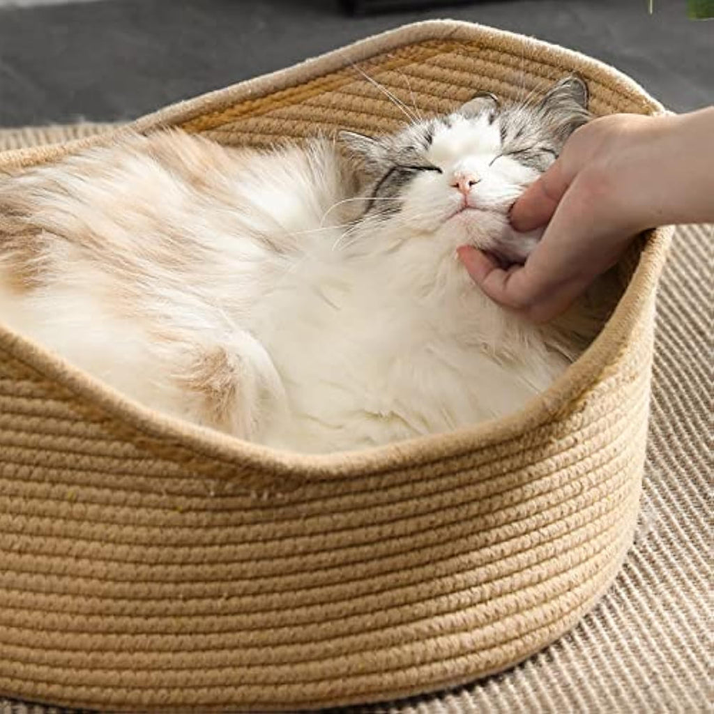 Woonwild Korf gevlochten kattenmand met krabbodem, foto 4