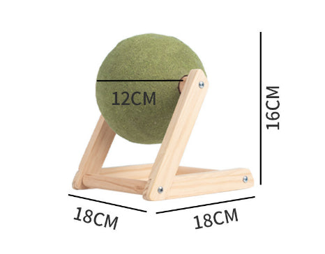 Woonwild Hazel krabbal van sisal op houten voet, Groene bal (12 cm)